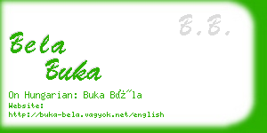 bela buka business card